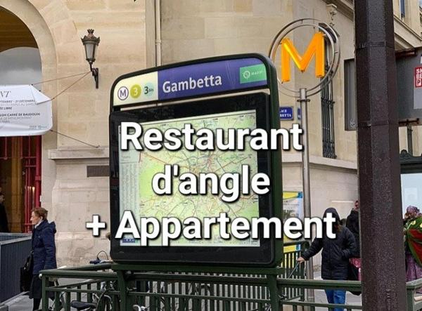 Restaurant d'ANGLE 165m² avec APPARTEMENT 85m²