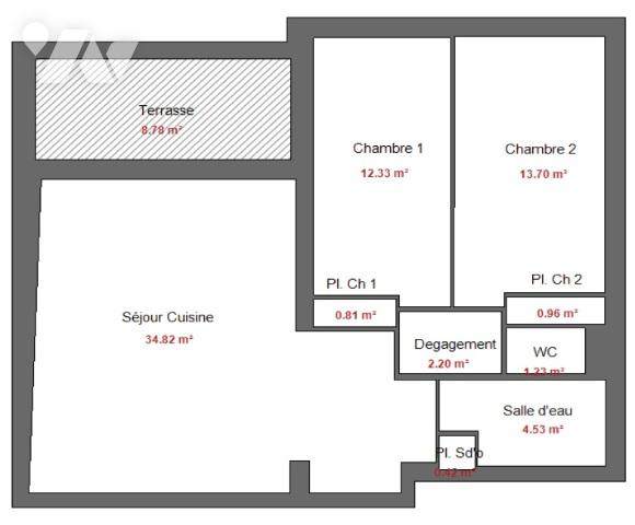 MARSEILLE 13005 Baille – T3 71 m² ascenseur, terrasse couverte, parking