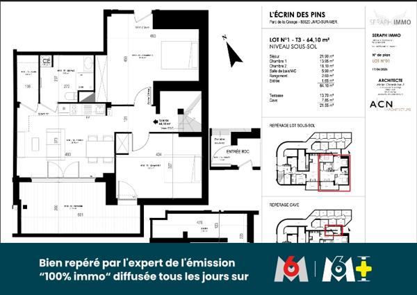 Appartement 64 m² à Jard-sur-Mer