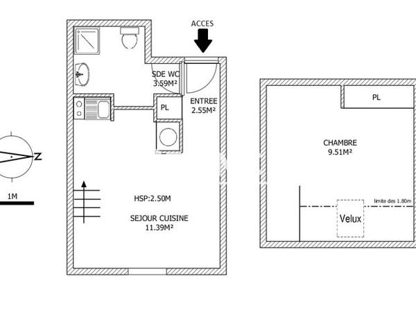 Location Appartement 2 pièces 27.04 m² - 56-58-60-62 RUE GRASSIN BALEDA Arras 62000