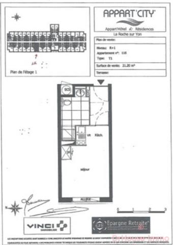 Appartement à vendre 1 pièce de 20 m²
