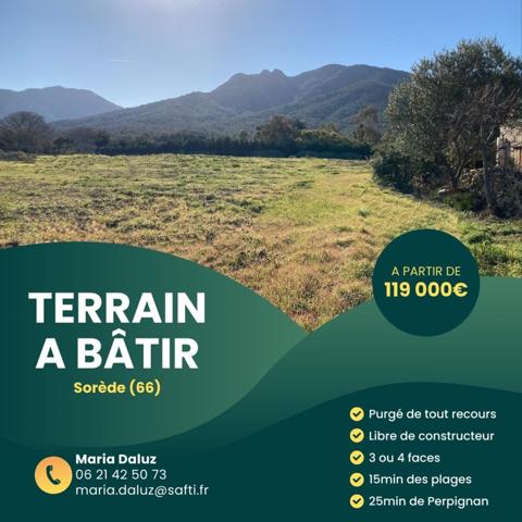 Terrain à bâtir à Sorède libre de constructeur