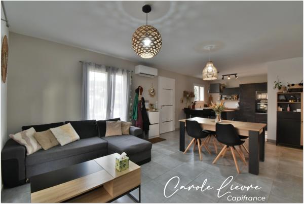 Maison T3 de plain-pied – 70 m² – Terrain d’environ 400 m² – Construite en 2020