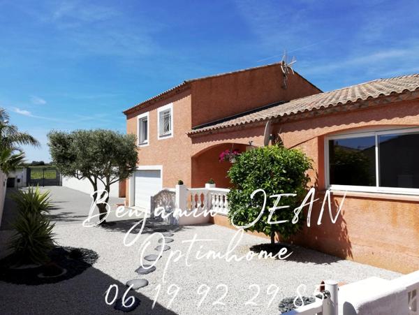 À Sauvian – Rare : maison 4 faces avec piscine, sans vis-à-vis, dans un environnement très recherché