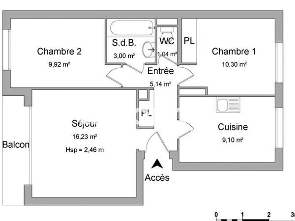 Location Appartement 3 pièces 54.73 m² - 3 AV. PERE CHARLES DE FOUCAULD Caen 14000