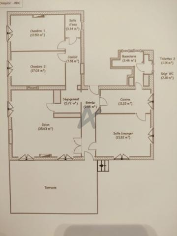 RARE NEUVILLE SUR SAONE. Appartement 137m2 hab env. terrasse, jardin, garage