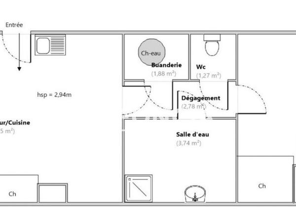Location Appartement 2 pièces 49.87 m² - 5 AVENUE DE LA LIBERATION Limoges 87000