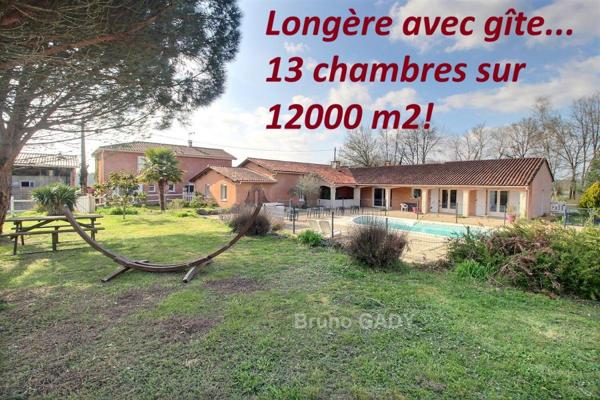 Ensemble 3 habitations , proche Périgueux 13 chambres totalisant 440 m2 sur 12000 m2 de terrain