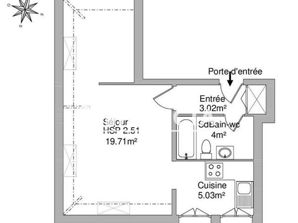 Location Studio 31.8 m² - 3 RUE CLOCHES SAINT PAUL Orleans 45000