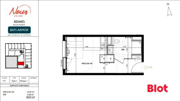 Appartement 1 pièce(s)