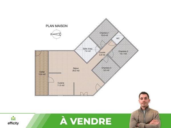 Maison 5 pièces - 97 m² Exclusivité efficity