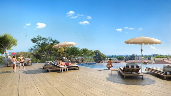 Villeneuve-Loubet/ Parc Vaugrenier/Neuvelle Appartement 3P/ Dernier étage/ Aperçu mer