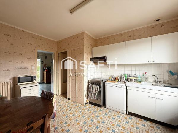 Maison de plain-pied, 3 chambres, garage, jardin