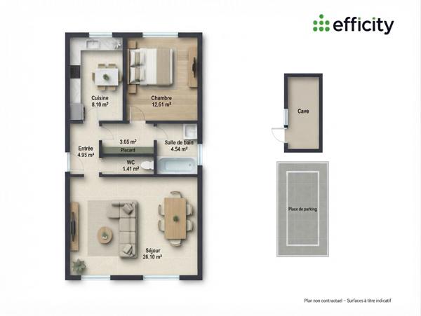 Appartement
         2 pièces
        - 61 m² Exclusivité 550 000 € *