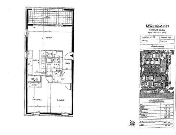 Appartement 3 pièces                                        - 69002 Lyon 2e  Arrondissement Réf : 5570