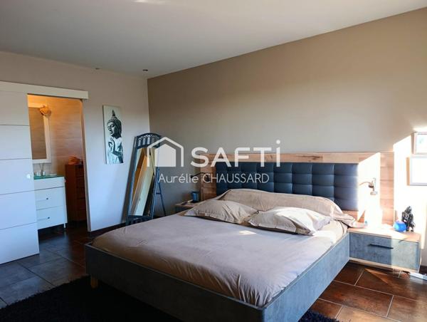 plein pied, 4 faces, 4 chambres, jardin, piscine, garage