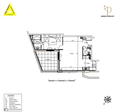 Appartement F2 à vendre  2 pièces - 54,34 m2 ST MAUR DES FOSSES - 94