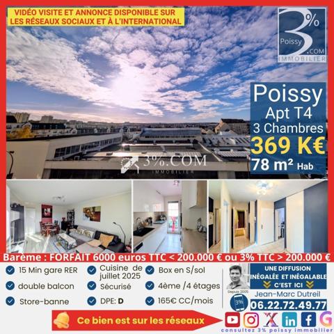 Appartement 4 pièce(s) 3 chambre(s) 78 m²