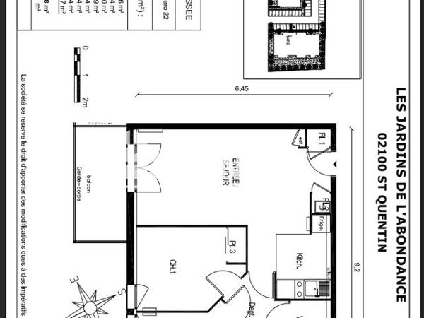 Location Appartement 3 pièces 57.58 m² - FONTAINE NOTRE DAME Saint Quentin 02100