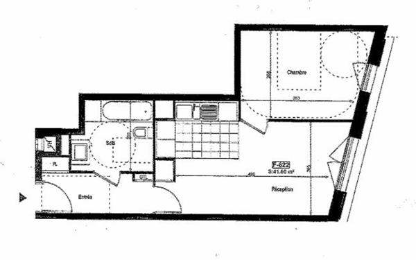 Appartement à vendre    2 pièces • 41,73 m2 Issy-les-Moulineaux