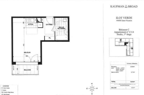Appartement 1 pièce - 44600 Saint-Nazaire