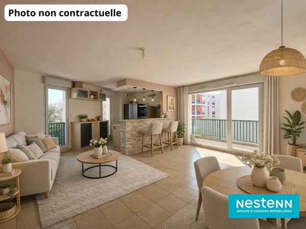 Appartement de type 3 de 65.09m² avec garage fermé en sous-sol situé à Meyzieu Centre