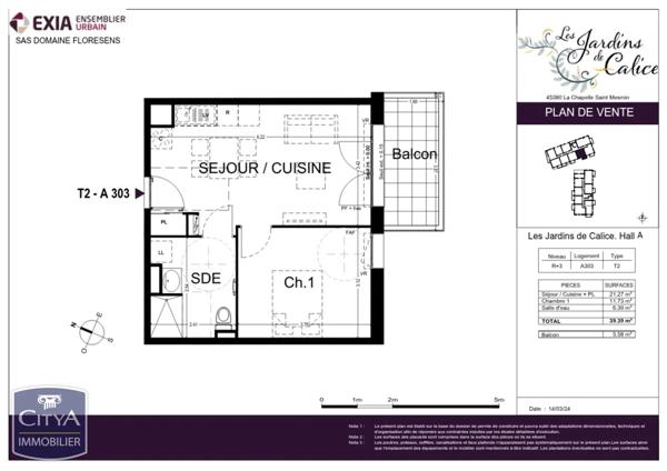 Appartement à vendre 2 pièces 39.39m²