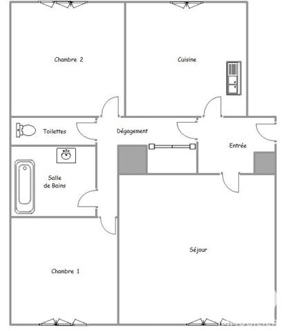 Appartement à vendre 3 pièces 63,34 m² Chartres