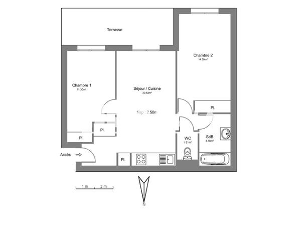 Location Appartement 3 pièces 52.6 m² - 19 AVENUE HOCHE Tarbes 65000