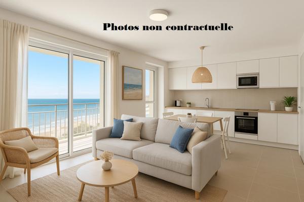 À VENDRE – T2 avec grande terrasse – À 800 m des plages – Résidence à taille humaine