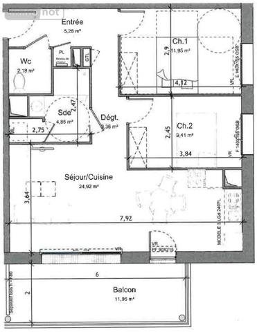 Appartement à louer à Angers dans le Maine-et-Loire (49100), ref : 49009-L107 St-Serge St-Michel