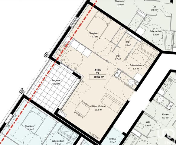 Appartement 2 pièces de 50 m² à Courthézon (84350)