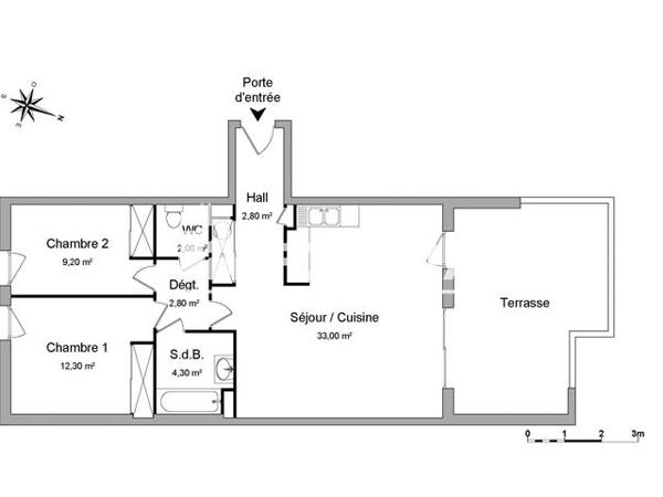 Location Appartement 3 pièces 66.4 m² - 7 CHEMIN DES BIERCES BT A L'etrat 42580