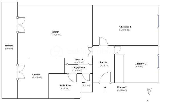 Appartement de 62 m²