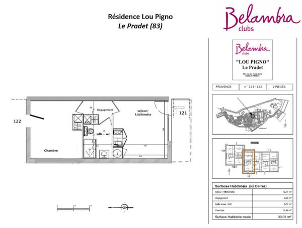 Le Pradet (83220) Var - Investissement meublé géré
