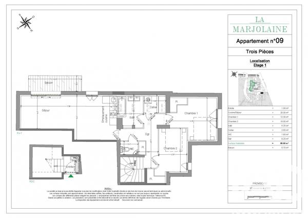 Appartement à vendre 3 pièces 65,8 m² Mouans-Sartoux