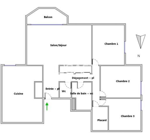 Appartement familial - dernier étage - Métro 14