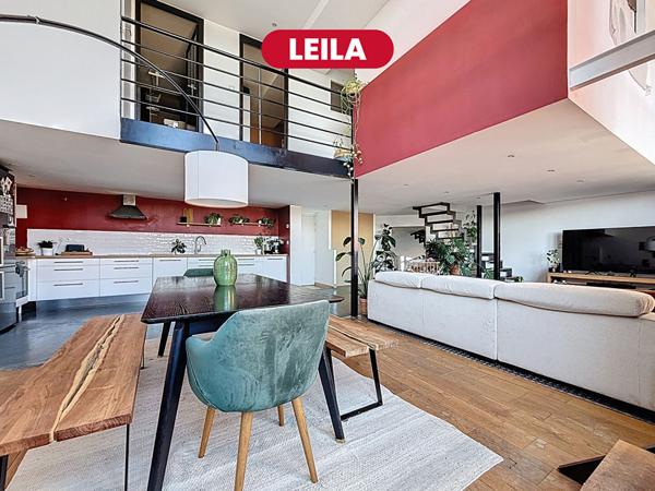 LEILA - Dernier étage - Superbe loft T3 en duplex de 100m2 + Balcon Sud Est + Parking - Tourcoing Gare