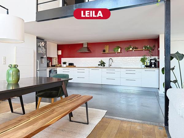 LEILA - Dernier étage - Superbe loft T3 en duplex de 100m2 + Balcon Sud Est + Parking - Tourcoing Gare