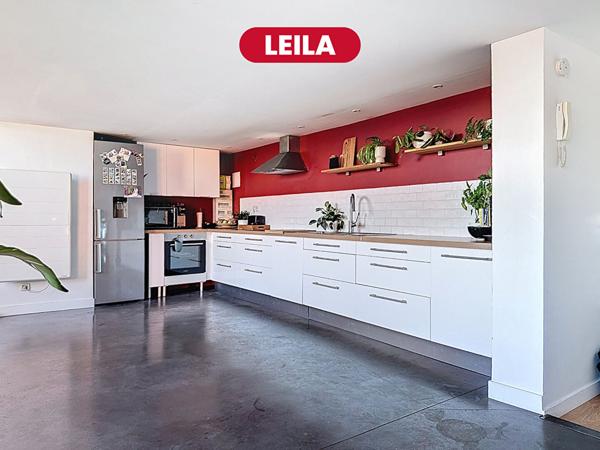 LEILA - Dernier étage - Superbe loft T3 en duplex de 100m2 + Balcon Sud Est + Parking - Tourcoing Gare