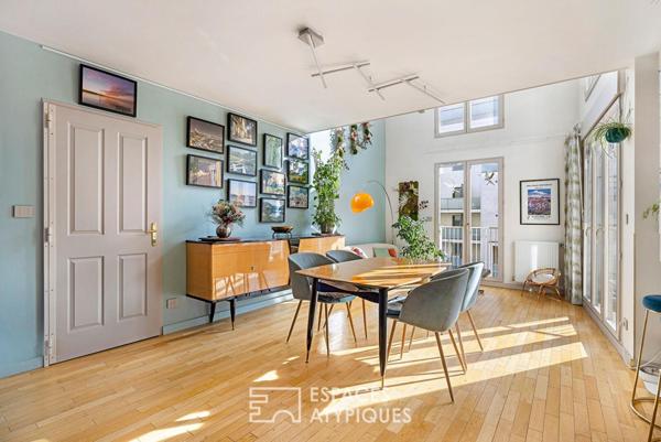 Duplex feutré avec double hauteur et terrasse