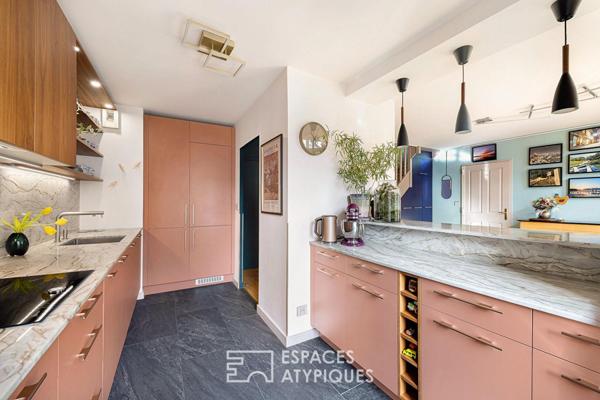 Duplex feutré avec double hauteur et terrasse