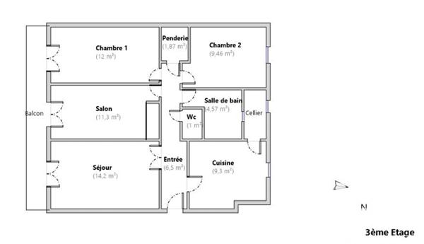 Appartement à vendre 4 pièces 85,38 m² Bastia