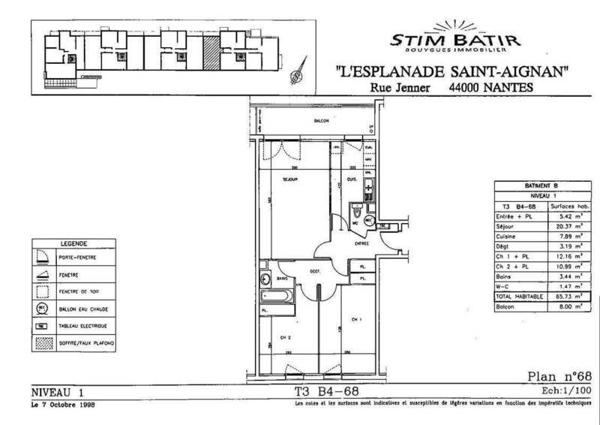 Appartement 3 pièces - 44100 Nantes