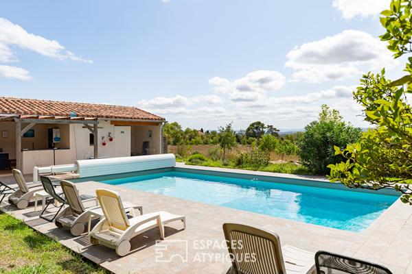 Propriété de caractère rénovée avec gîte, piscine et 4,4 ha – proche Carcassonne