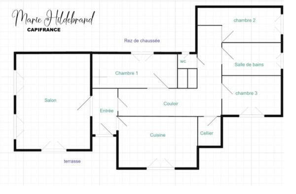 MAISON PLAIN-PIED 104m² – 3 CHAMBRES – GARAGE – JARDIN  + de 2900m²