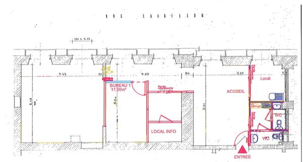 Location bureaux 85 m²