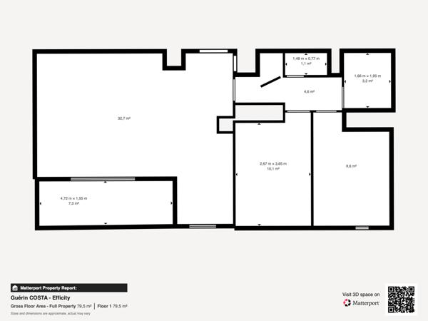 Appartement 3 pièces - 68 m² Exclusivité efficity