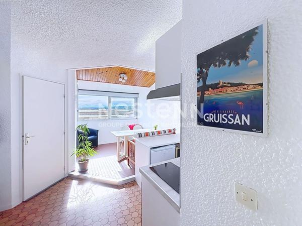 Bel appartement 2 pièces de 35.29 m² avec garage, local à vélo & vue exceptionnelle sur les Salins & l'Île Saint-Martin à Gruissan