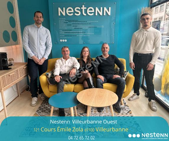 Appartement Villeurbanne T4 de 84.56 m² - étage élevé - cuisine équipée - balcon donnant sur le séjour et les chambres - cave et garage fermé